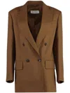 Max Mara Palanca Double Breasted Blazer In Brown