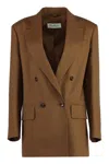 Max Mara Palanca Double Breasted Blazer In Brown