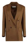 Max Mara Palanca Double Breasted Blazer In Brown