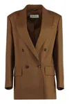 Max Mara Wool Blend Double-breasted Jacket In Brown