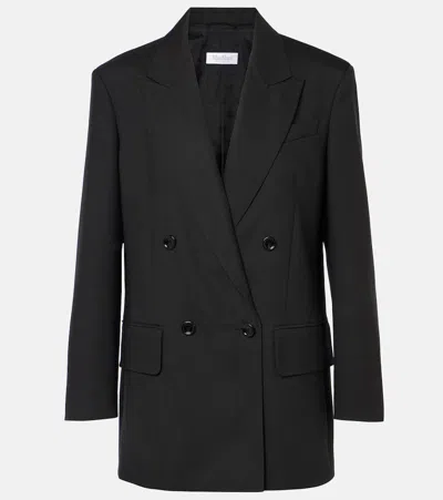 Max Mara Palanca Wool, Mohair, And Silk Blazer In Black