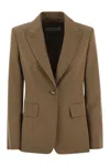 Max Mara Maxmara Women Palchi - Wool Gabardine Blazer In Brown