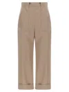 Max Mara Palio Pants Beige In Gray