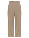 Max Mara Relaxed Fit High-waisted Sand Trousers In Beige