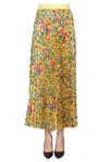 Max Mara Palio Pleated Skirt In Yellow