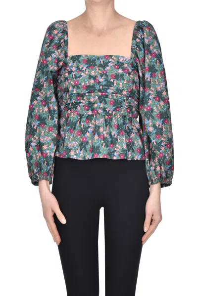 Max Mara Palpiti Cropped Blouse In Green