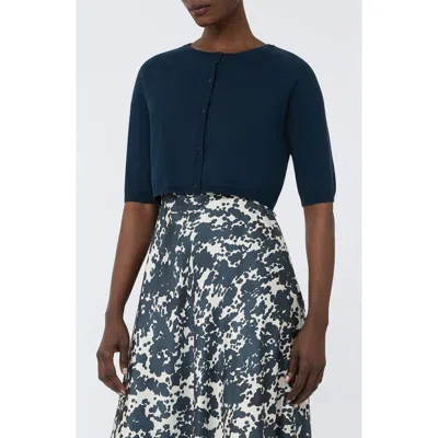 Max Mara Pam Short Sleeve Cardigan In Blue