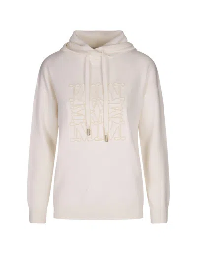 Max Mara Pamir Drawstring Long-sleeved Hoodie In White