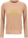 Max Mara Long-sleeved Round Neck Sweater In Pink