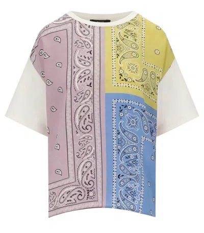 Max Mara Pampas White T-shirt In Multi
