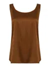 Max Mara Pan Camisole In Silk Satin In Brown