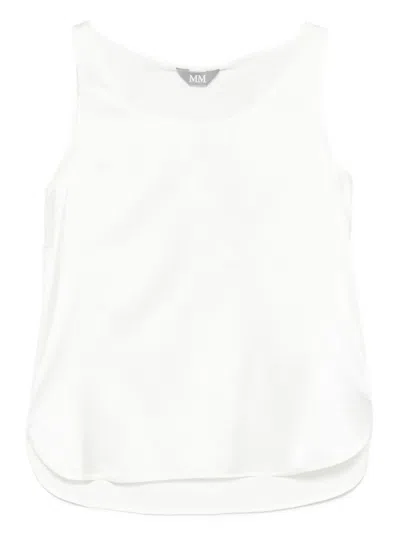 Max Mara Pan Sleeveless Blouse In White