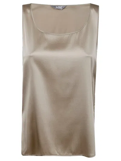 Max Mara Crew Neck Vest In Beige