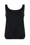 Max Mara Pan Tank Top In Silk Satin In Blu