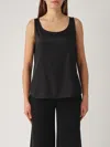 Max Mara Pan Tank Top In Silk Satin In Nero