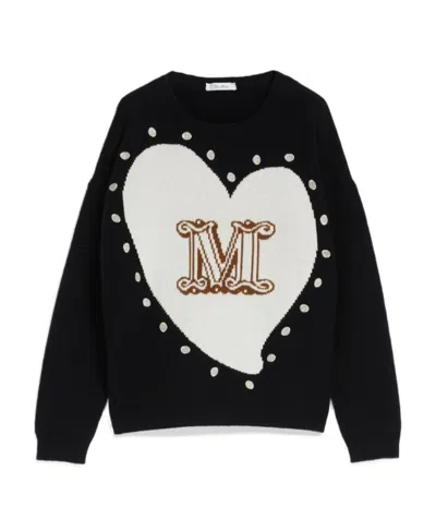 Max Mara Panaria Long-sleeved Knitted Sweater In Black