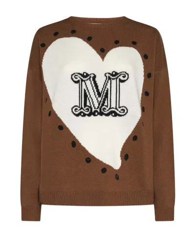 Max Mara Panaria Long-sleeved Knitted Sweater In White