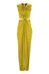 Max Mara Front Draped Dress With Metal Ring Accent