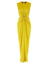 Max Mara Front Draped Dress With Metal Ring Accent
