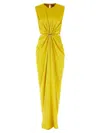 Max Mara Front Draped Dress With Metal Ring Accent