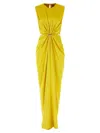 Max Mara Front Draped Dress With Metal Ring Accent