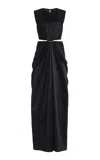 Max Mara Women Panaro Silk Satin Dress In Hourglass In Black