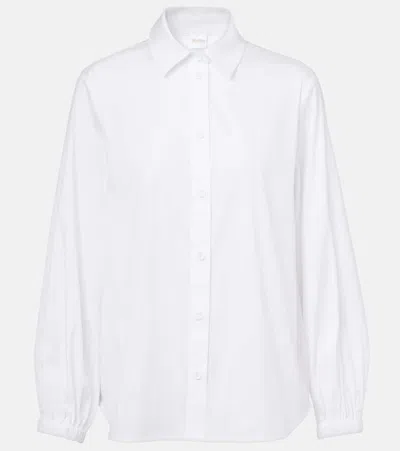 Max Mara Panda Cotton-blend Poplin Shirt In White