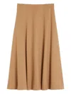 Max Mara Flared Midi Skirt Seam Detailing In Brown