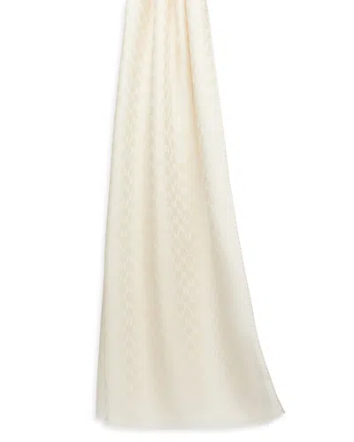 Max Mara Mxapaniere Wool Cotton Silk Knit Stole In White