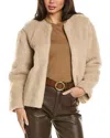 Max Mara Alpaca And Virgin Wool Fur Jacket In Brown