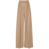 Max Mara Lvr Exclusive Camel Flannel Wide Pants In Brown