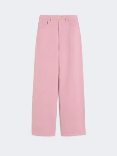 Max Mara Pantalon 5 Poches En Coton Et Lin In Pink