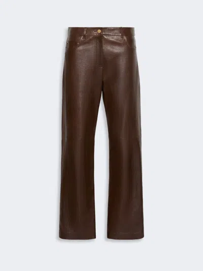 Max Mara Pantalon 5 Poches En Nappa In Brown