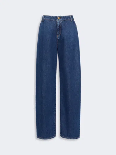 Max Mara Pantalon À Jambe De Baril En Denim In Blue