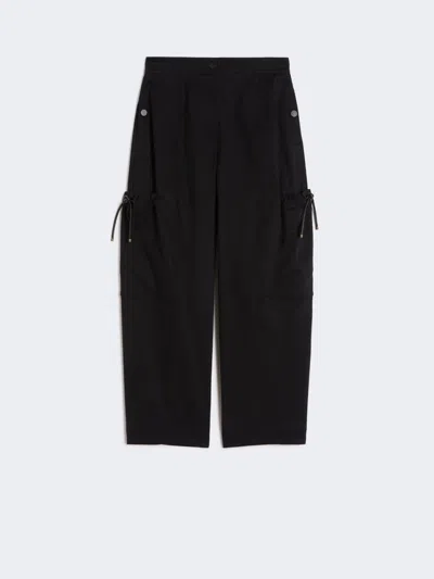 Max Mara Pantalon Cargo En Coton Stretch In Black