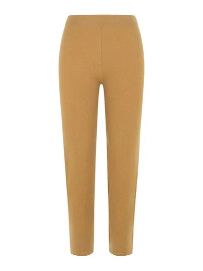 MAX MARA BEIGE CASHMERE BLEND TROUSERS