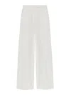 Max Mara Wide-leg Linen Trousers With Pockets In White