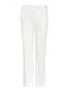 Max Mara Trousers Cotton Satin Belt Loops In White