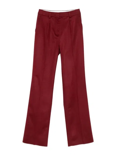 Max Mara Carbone Long Trouser Raspberry In Burgundy