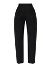 Max Mara Virgin Wool Pinstriped High-rise Pleated Straight-leg Trousers In Black