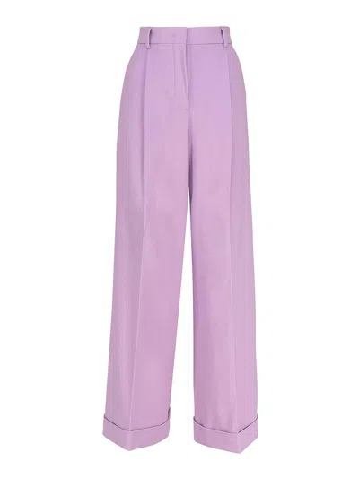 Max Mara Crepe Trousers In Light Purple