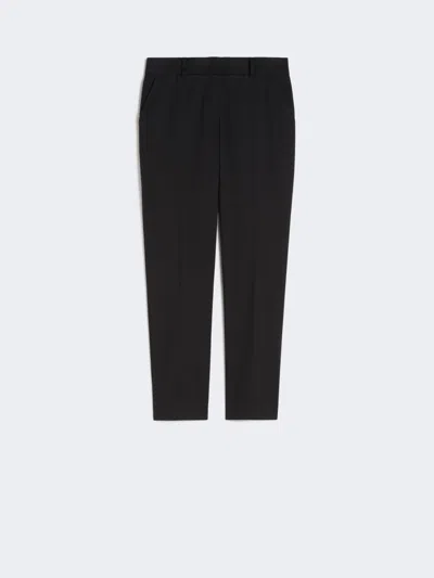 Max Mara Pantalon Cigarette En Coton Stretch In Black