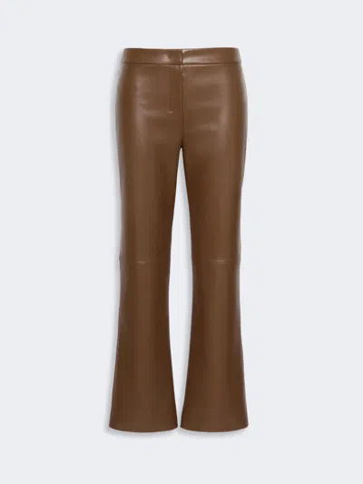 Max Mara Pantalon Coupe Slim En Jersey Enduit In Brown