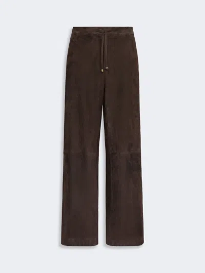 Max Mara Pantalon De Jogging En Cuir Suédé In Brown