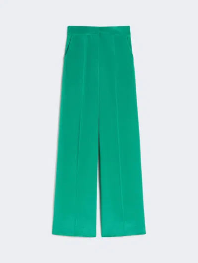 Max Mara Pantalon De Smoking En Crêpe De Chine De Soie In Green