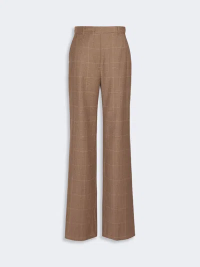 Max Mara Pantalon Droit En Flanelle De Laine In Poil De Chameau
