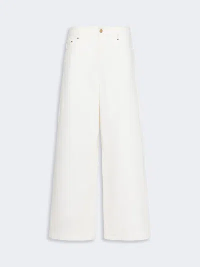 Max Mara Pantalon En Bull De Coton In White