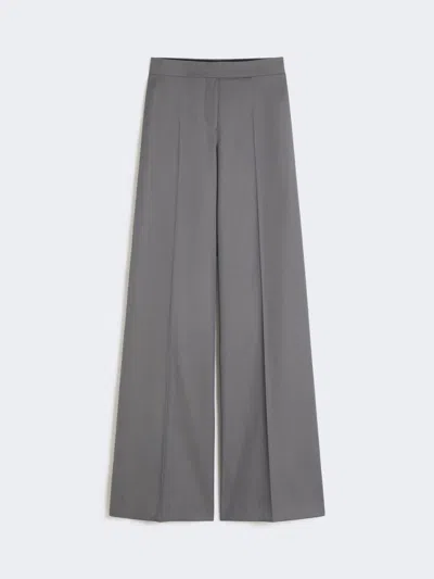 Max Mara Pantalon En Gabardine De Laine In Gray