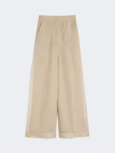 Max Mara Pantalon En Organza De Soie In Brown