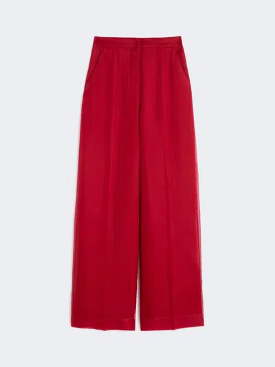Max Mara Pantalon En Organza De Soie In Red